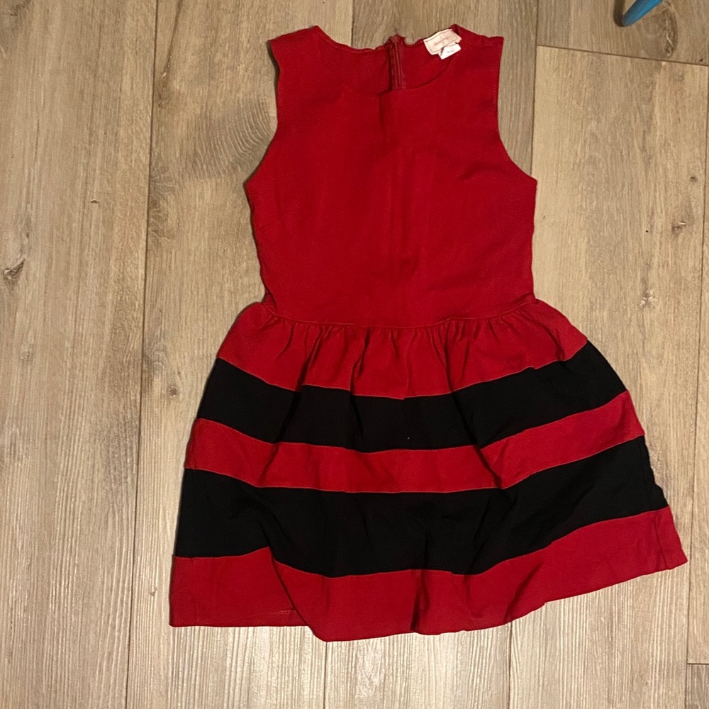 love...ady Red and Black Striped Kids Dress